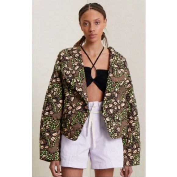 A.L.C. Emory Jacket Quilted Puffer Floral Nude Peach Green Kick Multi NWT XS - Picture 2 of 10